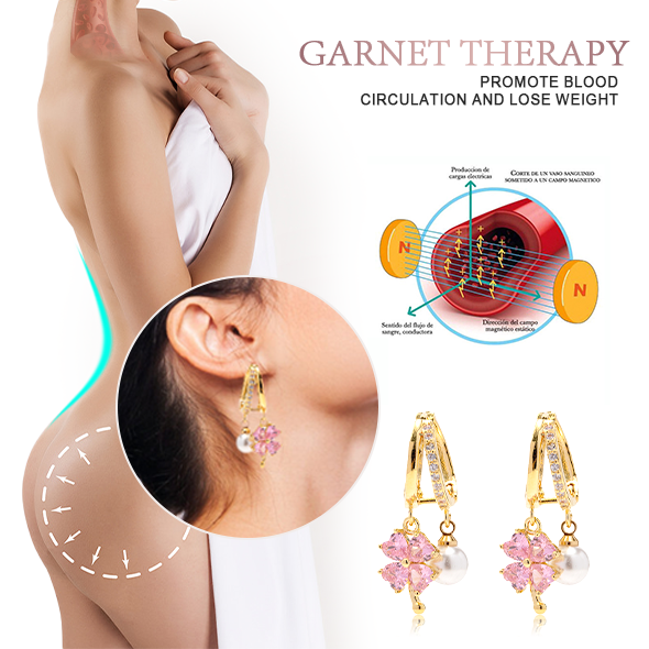(🔥 Last Day Sale - 80% Off) CZTICLE Toxin Absorbing Color-Changing Garnet Titanium Alloy Ion Lymphatic Magnetic Therapy Earrings🌵