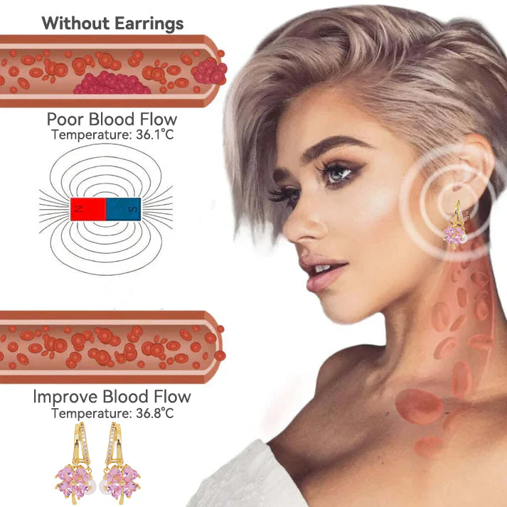 (🔥 Last Day Sale - 80% Off) CZTICLE Toxin Absorbing Color-Changing Garnet Titanium Alloy Ion Lymphatic Magnetic Therapy Earrings🌵
