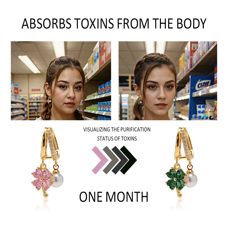 (🔥 Last Day Sale - 80% Off) CZTICLE Toxin Absorbing Color-Changing Garnet Titanium Alloy Ion Lymphatic Magnetic Therapy Earrings🌵